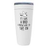 Witty Sarcastic White Viking Tumbler 20oz - If I Was a Bird I Know Who I'd Sht On - Sarcasm Funny Jokes Hilarious Irony Gag Rude Weird Kidding view 1