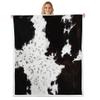 Abstract Cow Fur Throw Blanket White Black Brown Cowhide Print Bed Blanket for Kids Boys Teens, Farmhouse Cow Print Fuzzy Blanket Animal Skin Print Blanket for Couch Sofa, Throw Size (50 x 60 Inches) view 1