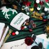 BRAWARM Velvet Christmas Stockings 2 Pack - Green Reindeer Embroidered view 3