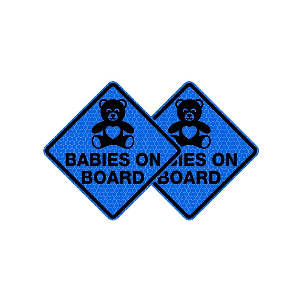 Vesvory 2pcs Baby Bear On Board Sticker for Cars Reflective Baby On Board Sign Kids On Board Car Safety Warning Sticker Decal for Car Trucks Laptops Baby On Board Decal (Blue)