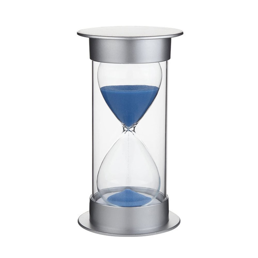 Hourglass Timer 15/20/30/45/60 Minutes Sand Clock Durable Glass Hourglass Timer for Romantic Mantel Office Desk Decor Birthday Gift Kids Games Hourglass Ornament (15 Minutes, Blue)