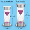 Hourglass Timer 15/20/30/45/60 Minutes Sand Clock Durable Glass Hourglass Timer for Romantic Mantel Office Desk Decor Birthday Gift Kids Games Hourglass Ornament (15 Minutes, Blue) view 4