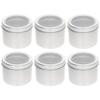 Aicosineg 6 Pack 2 OZ Tin Cans Screw Top Round Aluminum Cans Screw Lid Containers with Clear Window for Store Spices, Candies, Tea or Gift Giving view 1