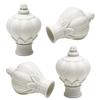 Aicosineg Curtain Rod Cap Finials Plastic Vintage for 26-27mm/1.02-1.06inch Dia Rod Creamy-White 100mm/3.93inch Height 4Pcs view 1