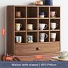 MNSRRN Coffee Cup Storage Rack, Cup Storage Rack, Table Surface Bookshelf, Display Cabinet Retro Wooden Coffee Tea Cup Holder,B view 2