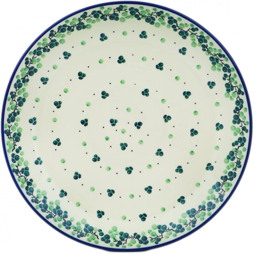 Polmedia Polish Pottery Dinner Plate - Olive Branch Pattern Handmade in Boleslawiec Poland by Ceramika Artystyczna + Certificate of Authenticity