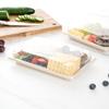 Restaurantware LIDS ONLY: Foil Lux Plastic Lids For Large Sushi Tray 100 Rectangle Bagasse Dish Lids - Trays Sold Separately Dome Design Clear Plastic Lids For Sugarcane Trays Disposable view 4
