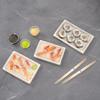 Restaurantware LIDS ONLY: Foil Lux Plastic Lids For Small Sushi Tray 100 Rectangle Bagasse Dish Lids - Trays Sold Separately Dome Design Clear Plastic Lids For Sugarcane Trays Disposable view 3