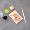 Restaurantware LIDS ONLY: Foil Lux Plastic Lids For Small Sushi Tray 100 Rectangle Bagasse Dish Lids - Trays Sold Separately Dome Design Clear Plastic Lids For Sugarcane Trays Disposable view 4