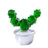 DECRZPB Coloured Glaze Art Green Cactus Glass Figurine Handmade Blown Glass Paperweights Gift for Birthday Home Decor Table Ornament view 1