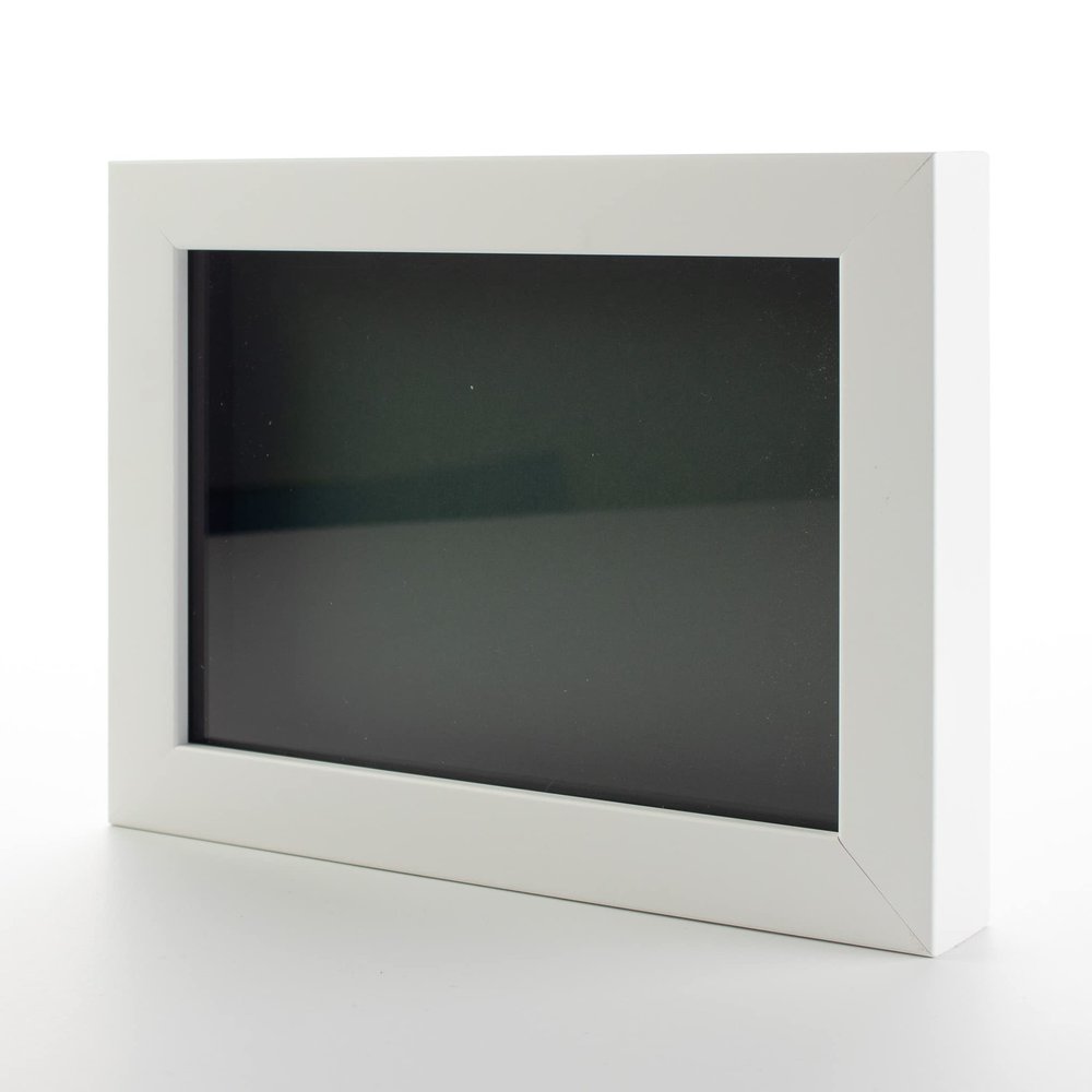 10x20 Shadow Box White Solid Pine Wood Display Frame with Green Acid-Free Backing UV Acrylic & Hanging Hardware with 0.75" Usable Depth and 0.75" Frame Moulding Width