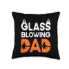 Glass Blowing Father Molten Glass Daddy Gift Dad Glassblower Father Blowpipe Glass Blower Throw Pillow, 16x16, Multicolor view 1