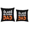 Glass Blowing Father Molten Glass Daddy Gift Dad Glassblower Father Blowpipe Glass Blower Throw Pillow, 16x16, Multicolor view 3