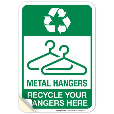 Metal Hangers Recycle Your Hangers Here Sign,