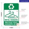 Metal Hangers Recycle Your Hangers Here Sign, view 2