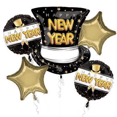 Anagram Bop Clink Cheers Party Foil Balloon Bouquet, Large, Multicolor