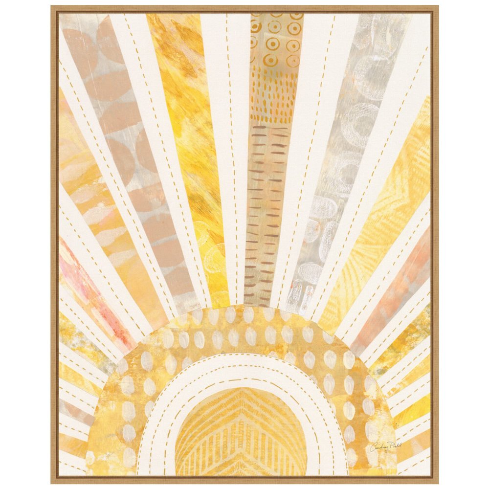Amanti Art Framed Canvas Wall Art 28x23 Boho Sunshine I by Courtney Prahl, Framed Wall Art Canvas, Abstract Artwork, Modern Contemporary Decor, Medium Poster Painting for Living Room, Bedroom