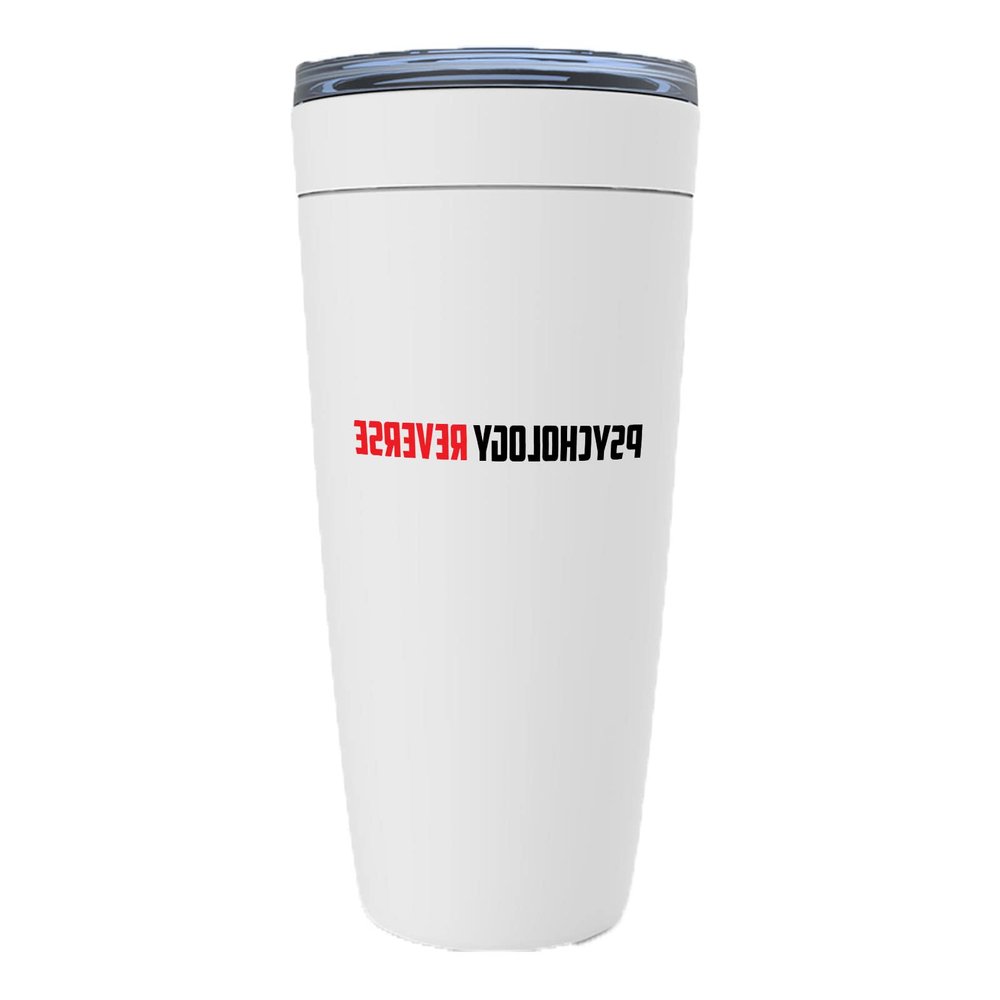 Psychology White Viking Tumbler 20oz - Psychology Reverse - Psychologist Degree Therapist Student Graduation Psychotherapy Counsellor Helper