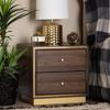 Baxton Studio Cormac Nightstands, Walnut Brown/Gold view 1