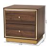 Baxton Studio Cormac Nightstands, Walnut Brown/Gold view 2
