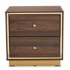 Baxton Studio Cormac Nightstands, Walnut Brown/Gold view 3