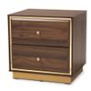 Baxton Studio Cormac Nightstands, Walnut Brown/Gold view 4