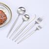 IKXO Stainless Steel Silverware Set 25 Pieces Flatware Modern Design Kitchen Silver Cutlery Set Dinner Eating Utensils Service for 5 for Home Hotel Restaurant, Dishwasher Safe view 2
