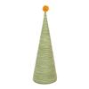 Creative Co-Op Wool Yarn Wrapped Tree with Yellow Pom Pom, Green view 1