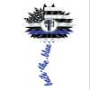 Back The Blue Sunflower with Blue Line American Flag Skull|Great Gift Idea|Single |5 Inch Magnet | Made in The USA | Car Auto Tool Box Refrigerator Magnet|S10138 view 1