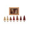 Creative Co-Op Sisal Bottle Brush Trees with Glitter and Gold Wood Bases, Multicolor, Boxed Set of 7 view 1