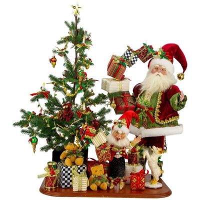 Mark Roberts Santa and Elf Delivering Present 34.5 Inch Holiday Display Figure