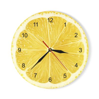HUHAORAN2021 Wall Clocks Home Decor Living Room Clock Yellow Lemon Fruit Wall Clock Lime Modern Kitchen Clock Watch Tropical Fruit Wall Art Clock Home Wall Clock (Color : Green)