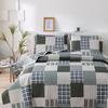 Plaid Patchwork Quilt Queen Size Lightweight Blue Buffalo Plaid Bedspread Coverlet Boy Man Plaid Quilts Bedding with 2 Pillowshams (Coffee, Blue, Full/Queen) view 1