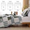 Plaid Patchwork Quilt Queen Size Lightweight Blue Buffalo Plaid Bedspread Coverlet Boy Man Plaid Quilts Bedding with 2 Pillowshams (Coffee, Blue, Full/Queen) view 4