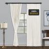 Fcosie 50" W x 63" L Pinch Pleat Drapes for Traverse Rods Room Darkening Curtains Faux Linen 100% Blackout Curtains with Blackout Lining Drapery Panel for Bedroom Living Room (1 Panel), Ivory White view 2