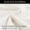 Fcosie 50" W x 63" L Pinch Pleat Drapes for Traverse Rods Room Darkening Curtains Faux Linen 100% Blackout Curtains with Blackout Lining Drapery Panel for Bedroom Living Room (1 Panel), Ivory White view 3