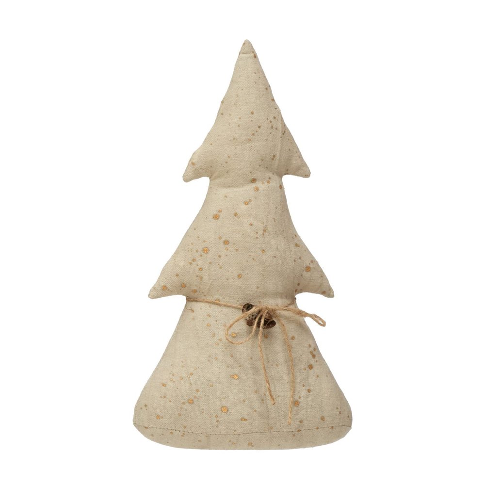 Creative Co-Op Antiqued Canvas Tree with Bells with Natural Color, Bells