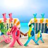 8 Pcs Beach Towel Clips for Chairs Towels, Flamingo Parrot Heavy Duty Holders, Portable Jumbo Size Pins for Pool, Cruise Ship(Pink, Blue,Flamingo, Parrot) view 4