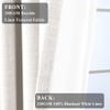 Fcosie 50" W x 63" L Pinch Pleat Drapes for Traverse Rods Room Darkening Curtains Faux Linen 100% Blackout Curtains with Blackout Lining Drapery Panel for Bedroom Living Room (1 Panel), Beige White view 4