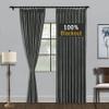 Fcosie 50" W x 63" L Pinch Pleat Drapes for Traverse Rods Room Darkening Curtains Faux Linen 100% Blackout Curtains with Blackout Lining Drapery Panel for Bedroom Living Room (1 Panel), Carbon Grey view 2