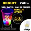 mishunyus 24 Pack Glow 50th Birthday Party Cups - 16 oz 50th Cups with Gold Foil Prints, Birthday Table Decorations Centerpiece Supplies for 50 Year Old Anniversary view 2