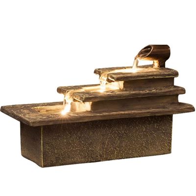 KKNH Relaxation Fountain Tabletop Fountain Resin Desktop Fountain Soothing Indoor Desktop Fountain Creative Home Decoration Ornaments 6.3 Inches Quiet Soothing Sound of Water