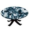 VBTGVE Marble Round Fitted Tablecloth, Unusual Gemstone Onyx Rock Nature Pattern , Elastic Edge, Waterproof and wipeable, Fit for 44'' Table, Blue view 1