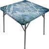 Marble Square Table Cover, Exquisite GraniteNature Rock Picture, Elastic Edge, Can Wipe Indoor/Outdoor Dining Table coverr, Fit for 44"x44" Square Table Light Blue view 1