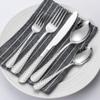 40 Pieces IKXO Stainless Steel Silverware Set Flatware Modern Design Kitchen Silver Cutlery Set Dinner Eating Utensils Service for 8 for Home Hotel Restaurant, Dishwasher Safe view 3