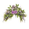 Kuppn Artificial Daisy Swag, 17.7 in Silk Cloth Daisy Flowers Greenery Swag with Rose Flower, Purple Easter Swag for Spring Valentines Day Wedding Farmhouse Wall Window Home Decor view 1