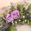 Kuppn Artificial Daisy Swag, 17.7 in Silk Cloth Daisy Flowers Greenery Swag with Rose Flower, Purple Easter Swag for Spring Valentines Day Wedding Farmhouse Wall Window Home Decor view 2