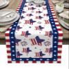 Independence Day Table Runner, 4th of July Patriotic Dresser Scarves, Red White Blue American USA Flag Table Runners, Stripes Stars Table Setting Decor for Memorial Day Home Kitchen Dinner, 14x72inch view 1