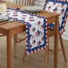 Independence Day Table Runner, 4th of July Patriotic Dresser Scarves, Red White Blue American USA Flag Table Runners, Stripes Stars Table Setting Decor for Memorial Day Home Kitchen Dinner, 14x72inch view 2