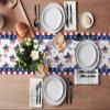Independence Day Table Runner, 4th of July Patriotic Dresser Scarves, Red White Blue American USA Flag Table Runners, Stripes Stars Table Setting Decor for Memorial Day Home Kitchen Dinner, 14x72inch view 3